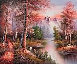 Art Reproduction Oil Painting - Landscapes: Natures Red Dawn - Standard 20x24 - Hand Painted Canvas Art