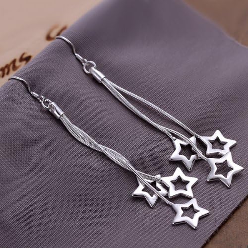 New style personalized gifts simple pentacle pendant Earrings Jewelry 925Silver + velvet pouch