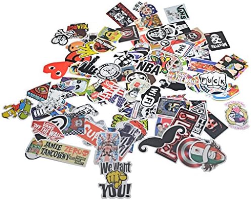 Maxagathe 100 NOT RANDOM Packs Skateboard Vintage Decals Bumper Stickers Mix Lot for Bike/Car/Luggage/Laptop