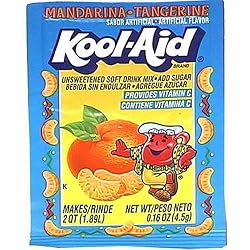 Kool-Aid Aguas Frescas Mandarina-Tangerine Unsweetened Soft Drink Mix, 0.16-Ounce Packets (Pack of 96)