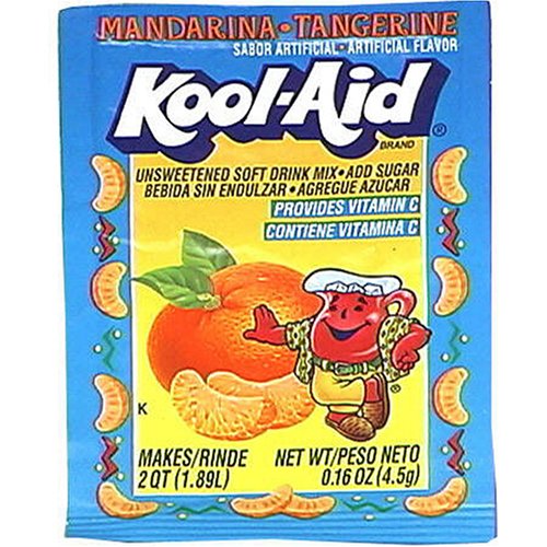 Kool-Aid Aguas Frescas Mandarina-Tangerine Unsweetened Soft Drink Mix, 0.16-Ounce Packets (Pack of 96)