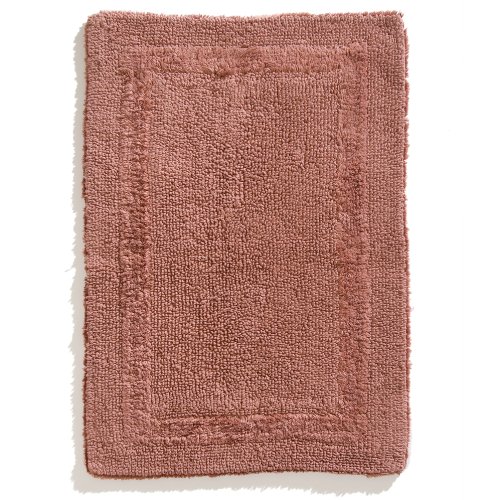 Ruia Home Organic Cotton Reversible Bath Rug, Terracotta