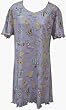 RocketWear Women's Queen for the Day Print Lilac Short Sleeve Cotton Knit Dress/Sleepshirt