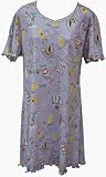 RocketWear Women's Queen for the Day Print Lilac Short Sleeve Cotton Knit Dress/Sleepshirt