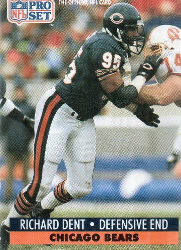 RICHARD DENT, Defensive End, Chicago Bears, Jersey #95, Card No. 103, 1991 ProSet, Official Photo and Stat Card of the NFL, National Football League 1991