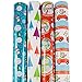 JAM Paper® Premium Wrapping Paper Christmas Design Set - 180 sq ft. - Christmas Characters - 4/pack