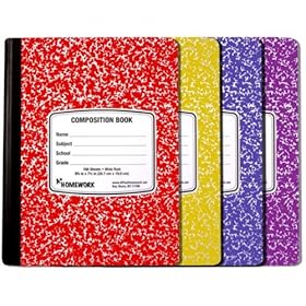 Assorted Colored Marble Composition Book Case Pack 24