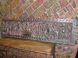 Indian Carving Hindu Antique Carved Art Wall Panel Headboard India Art 72