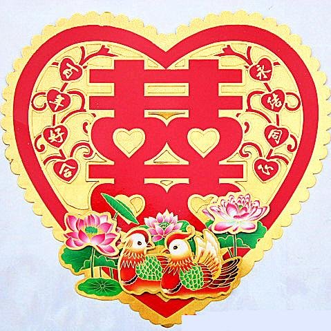 Double Happiness – Chinese Wedding Paper Decoration – 37x37cm (15×15″) – 2 Sheets