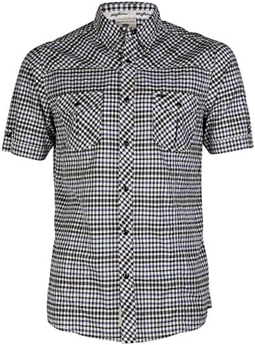 883 Police Men's Dakota Checkered Short Sleeved Button Up Collar Shirt Size M Blue/Black