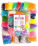 1200 Band Set of Metallic Rainbow Braid Loom Bands - US Lab Tested Free of Toxins - 600 Gold & 600 Silver Bands with 60 Clips - Fully Compatible with All Rubber Band Looms