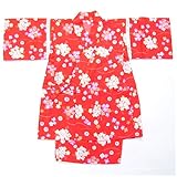 【着物問屋】 子供甚平 No.14～16 【花】 オレンジ/ピンク/赤　100/110/120