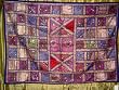 Wall Hangings-Indigo Vintage Beaded Ethnic India Sari Tapestry Wall Hanging 60" X 40"