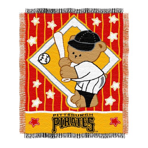 MLB Pittsburgh Pirates 36-Inch-by-46-Inch Woven Jacquard Baby Throw