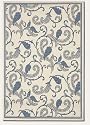 7'6" x 10'9" Paisley Scroll White-Blue Indoor/Outdoor Area Rug