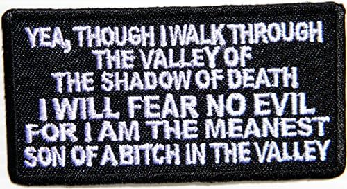 FEAR NO EVIL Funny Logo Biker Patch Sew Iron on Embroidered Applique Badge Custom