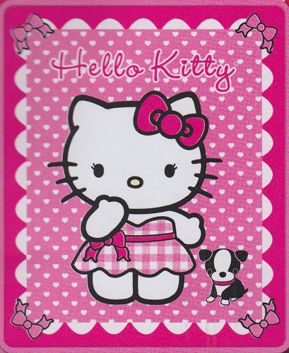 Hello Kitty With Puppy Fleece Throw