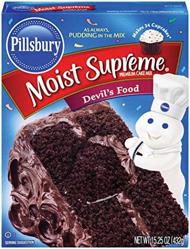 Moist Supereme Devils Food Cake Mix & Creamy Fudge Frosting