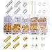 Outus Ribbon Bracelet Kit Bookmark Pinch Crimps Ends Findings with Lobster Clasps and Chain Extenders, 316 Pieces
