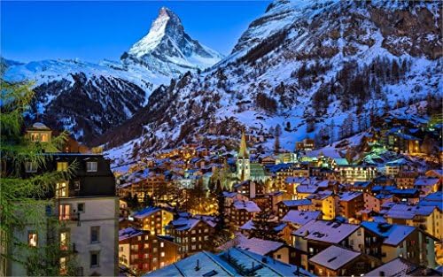 Jane Pop Zermatt Valley Switzerland Matterhorn Swiss Alps Poster Canvas Print 39 12x18 Inch Home Wall Decor landscape posters