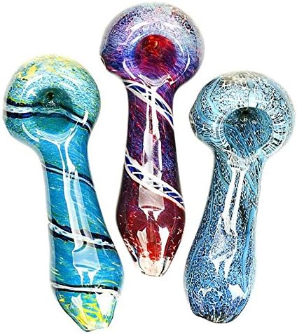 USA Handmade Assorted Heavy Swirled Marble Hand Pipe 5"