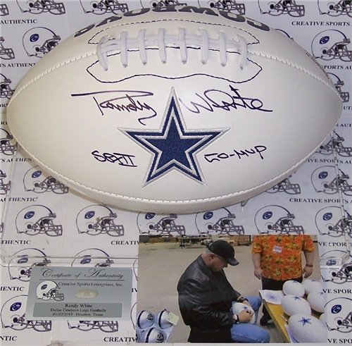 Randy White Autographed/Hand Signed Dallas Cowboys Logo Football