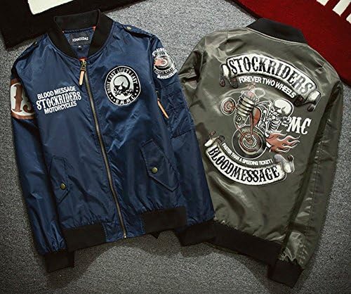 2016 spring men ma1 bomber jacket pilot military coat boys harajuku hip hop sport jackets windbreaker clothing manteau homme (Dark Blue, M)