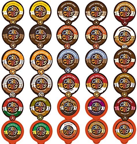 60-count Crazy Cups Flavored Coffee Single Serve Cups for Keurig K Cups Brewer Variety Pack Sampler