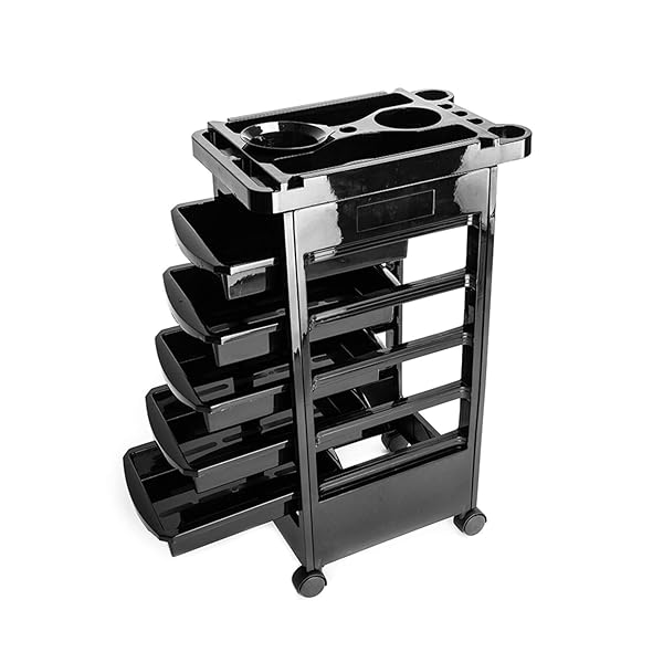 Salon Beauty 5 Drawer Trolley Hairdressing Rolling Cart With Hair