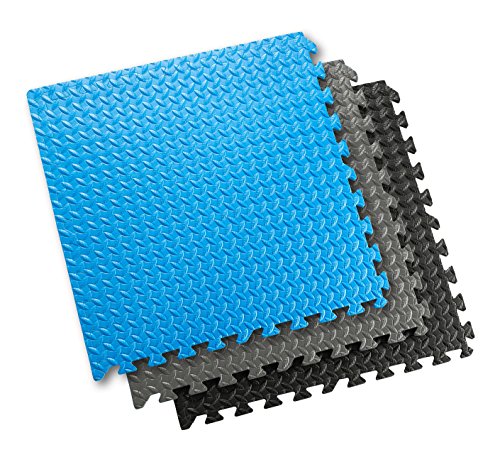 Sivan Health And Fitness Interlocking Foam Puzzle Exercise Mats, Grey