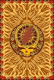 Steal Your Face Flower Tan Tapestry Grateful Dead