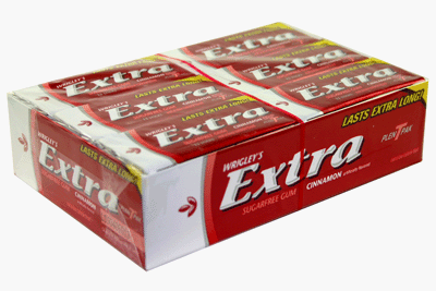 Extra PTP Cinnamon Big Pack 12, 15 Stick Packs by Wrigley