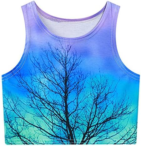 Choky Croptop beauty wishing Tree vest 3d sexy o-neck sleeveless summer style