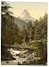 Zermatt, Vispach Bridge, with top of Matterhorn, Valais, Alps of, Switzerland wall si...