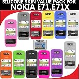Silicone Skin 12 pc. Value Pack for your Nokia E71, E71x (Black, White, Clear, Smoke, Blue, Green. Red, Yellow, Orange, Purple, Light Pink, Hot Pink) Bonus DBRoth Microfiber Cleaning Cloth Included