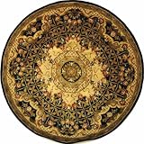 Safavieh Classic CL304A Black 8' Round Handmade Wool Area Rug