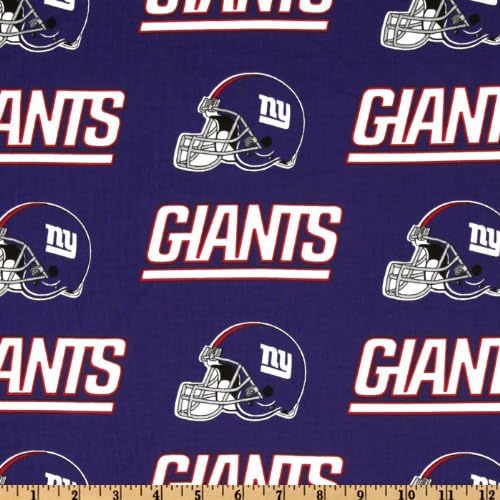NFL Cotton Broadcloth New York Giants Blue/Red Fabric By The Yard