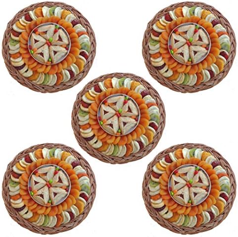 Crafted Kosher Dried Fruit, Tart, and Jelly Beans Premium Gift Tray Certified Kosher 33 oz 5 Pack