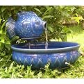 Smart Solar Fish Solar Fountain - Glazed Blue