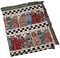 Laurel Burch 50-inch by 60-inch Feline Family Portrait Throw
