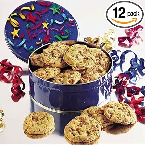 Celebration Cookie Tin (12 individually wrapped Cookies), from Entrees to Excellence by Entrees to Excellence