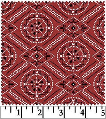 1 Yard Workin' the West by Tom Browning Maywood Studios Red Bandana 100% Cotton Quilt Fabric MAS8106-R