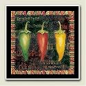 Tile Trivet ~ Chili Peppers~ 6 inch x 6 inch ~ code 264
