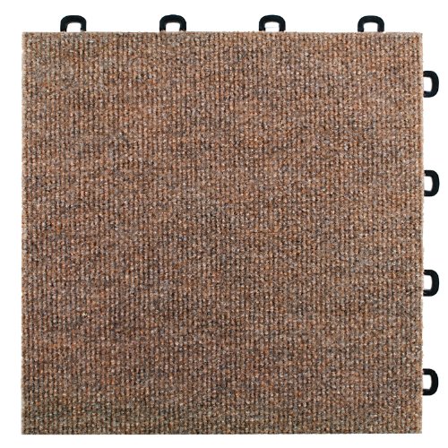 BlockTile B4US5225 Interlocking Carpet Tiles Winter Wheat, Tan, 25-Pack