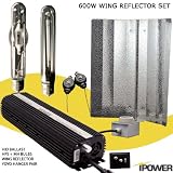 600w Super HPS MH Grow Light System Digital Dimmable Hydroponic 600 watt hps mh grow light set kit. 600w ballast, Super High Pressure Sodium bulb, Metal Halide bulb, 19 Wing Reflector and pair of yoyo. Comparable to Hydrofarm and Sun Light Systems