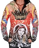 CHRISTIAN AUDIGIER Ed Hardy Womens Hoodie Hooded Sweatshirt Jacket T-Shirt Madonna Red