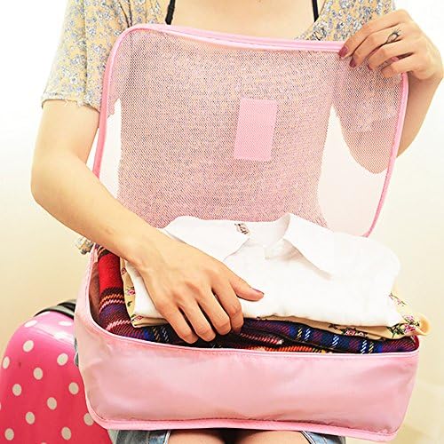 Vit Lion 6 PCs Luggage Organizers Bags in Bag Travel Organizers 3 Packing Cubes and 3 Pouches, Pink