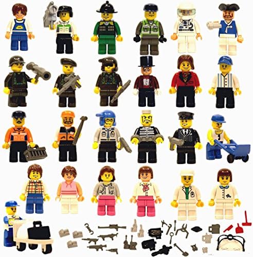 Set of 30 Family and Community Worker Figures, Lego Compatible, Ages 5+, 70+ pcs