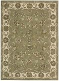 Nourison Mahal Green Persian 5-Feet by 7-Feet 100-Percent Wool Area Rug