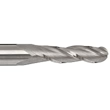 Melin Tool EMG-B Carbide Micro Ball Nose End Mill, Uncoated (Bright) Finish, 30 Deg Helix, 3 Flutes, 1.5000" Overall Length, 0.0625" Cutting Diameter, 0.125" Shank Diameter
